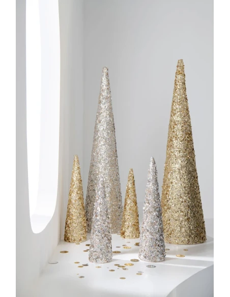 J-Line - Sequin Cone Decoration - Gold