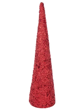J-Line - Sequin Cone Decoration - Red