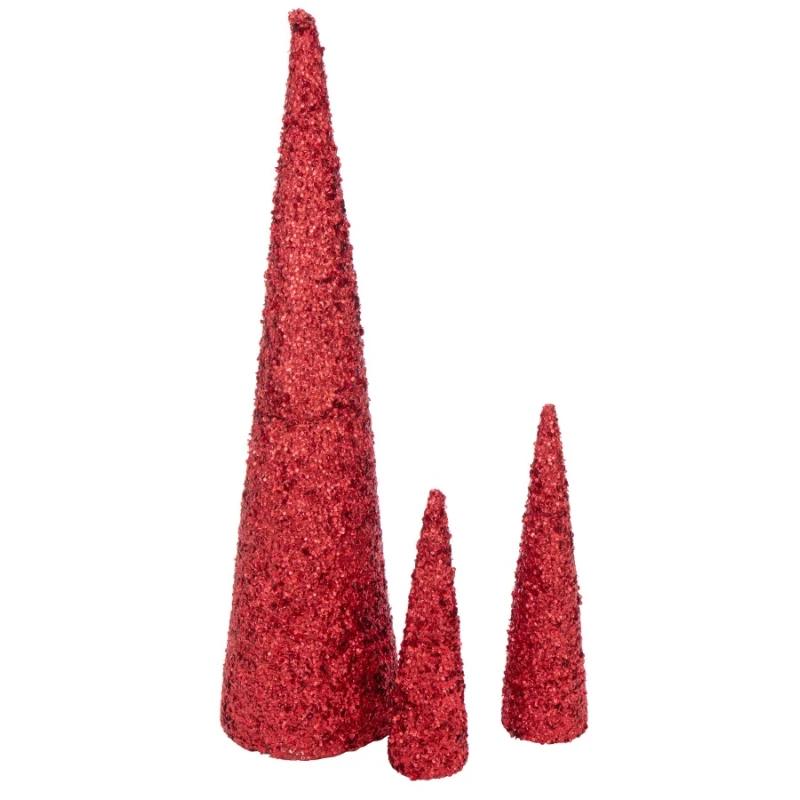 J-Line - Sequin Cone Decoration - Red