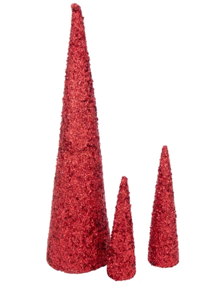 J-Line - Sequin Cone Decoration - Red