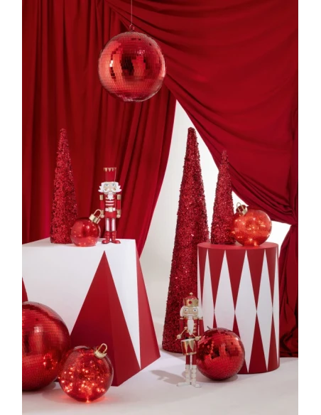 J-Line - Decorazione Cono Paillettes - Rosso