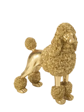 J-Line - Decorazione Barboncino in Piedi - Oro