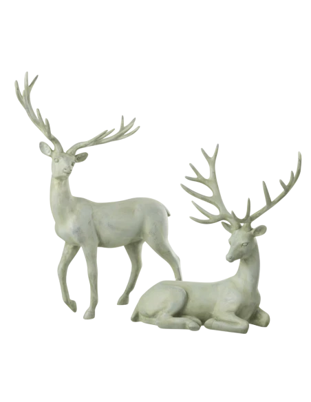 J-Line - Deer Walking Decoration - Blue Grey