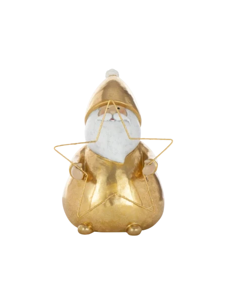 J-Line - Santa Claus LED Star Decoration - Gold
