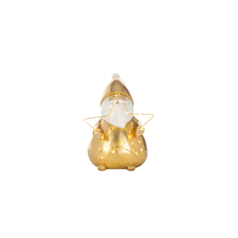 J-Line - Decorazione Babbo Natale Led Stella - Oro