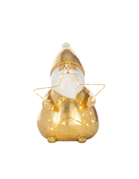 J-Line - Decorazione Babbo Natale Led Stella - Oro