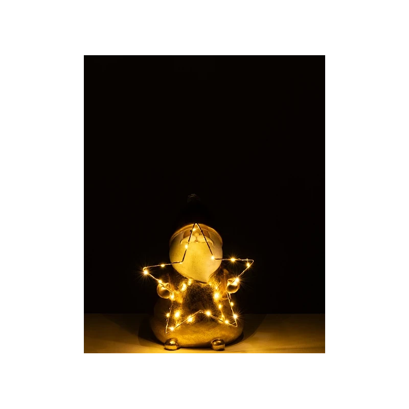J-Line - Santa Claus LED Star Decoration - Gold