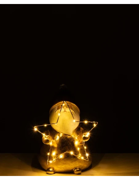 J-Line - Decorazione Babbo Natale Led Stella - Oro