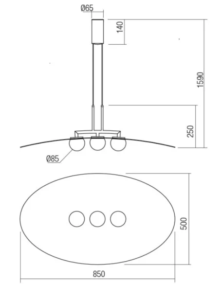 Redo Group - Cody Lampada a Sospensione  - Nero e Oro Opaco