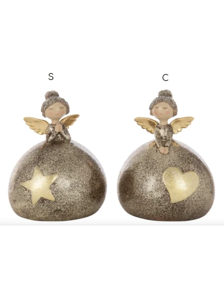 J-Line - Decorazione Angelo Cuore + Palla - Multicolore