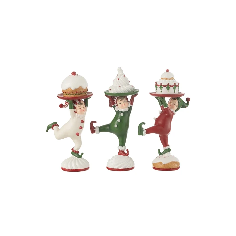 J-Line - Decorazione Elfe Pasticceria - Multicolore