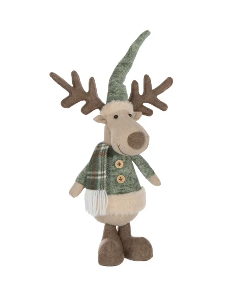 J-Line - Elk Scarf Decoration - Ivory / Green