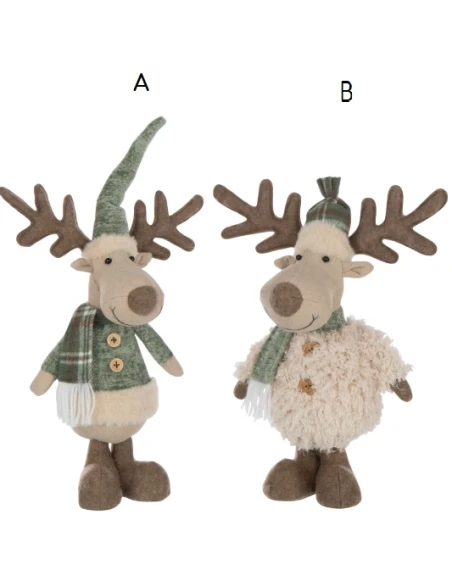 J-Line - Elk Scarf Decoration - Ivory / Green