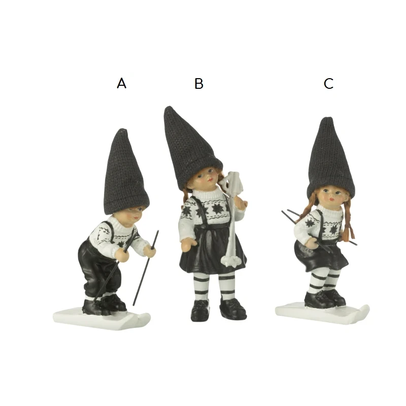 J-Line - Decorazione Bambini Sci Piccolo - Nero / Bianco