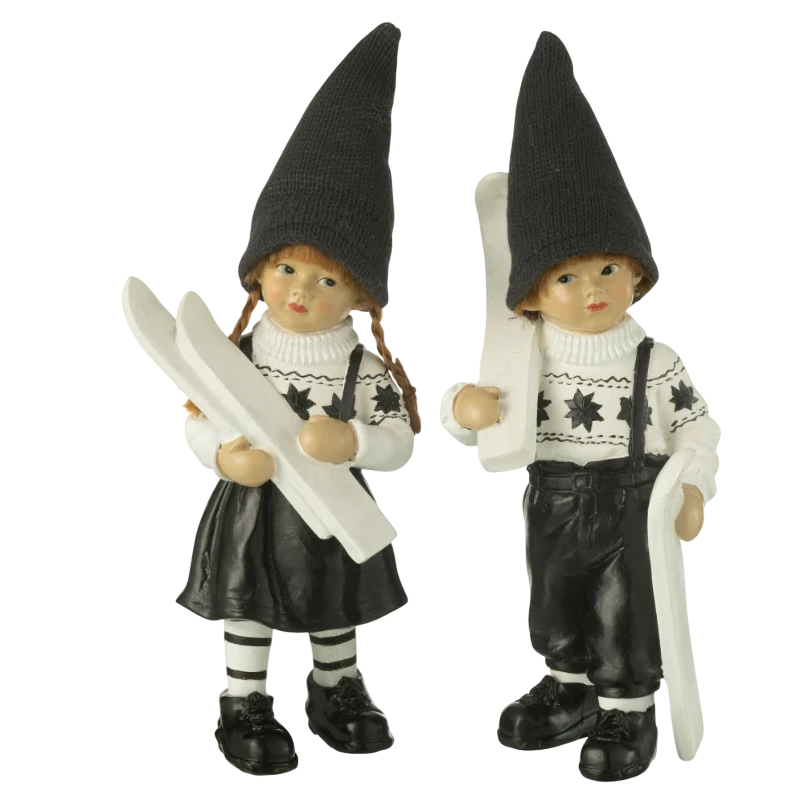 J-Line - Large Children's Ski Decoration - Black / White