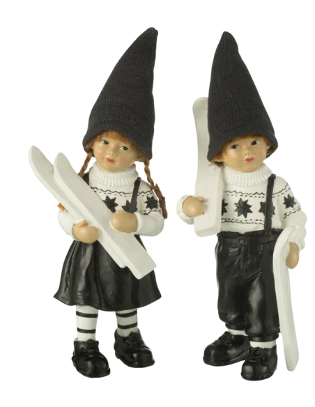J-Line - Large Children's Ski Decoration - Black / White