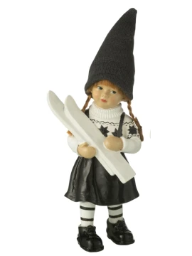 J-Line - Decorazione Bambini Sci Grande - Nero / Bianco