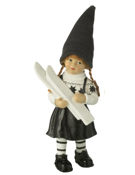 J-Line - Decorazione Bambini Sci Grande - Nero / Bianco