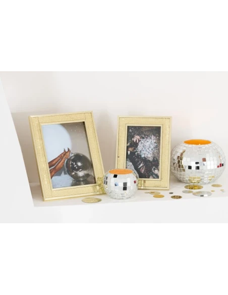 J-Line - Mirror Photo Frame - Gold Glass