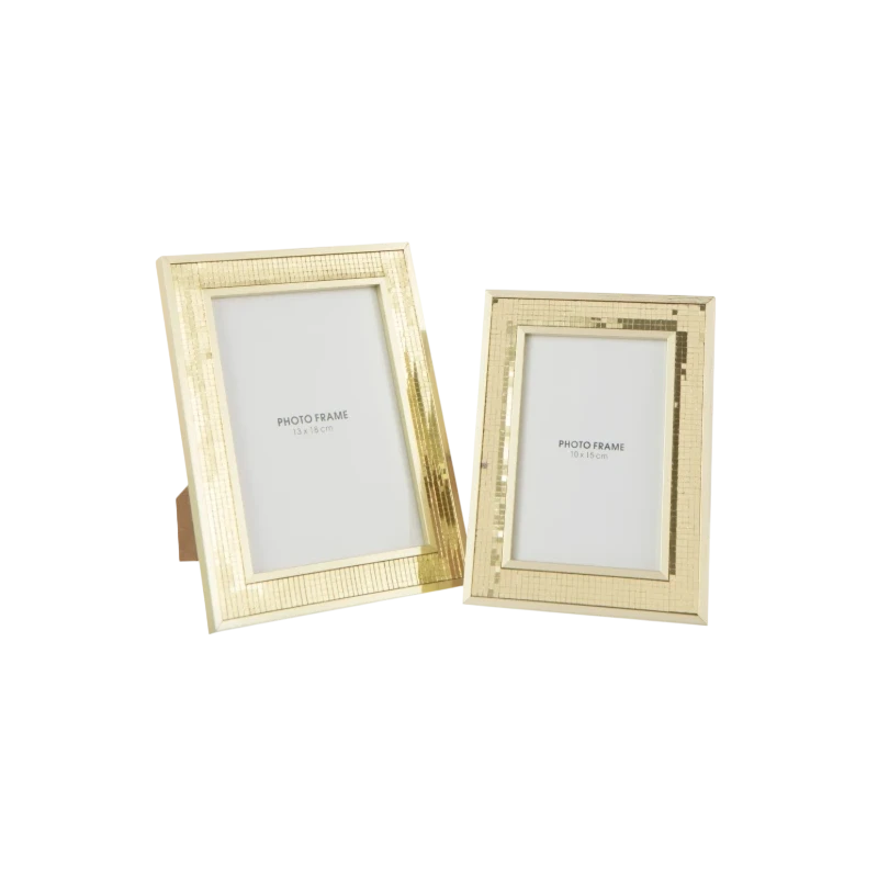J-Line - Mirror Photo Frame - Gold Glass