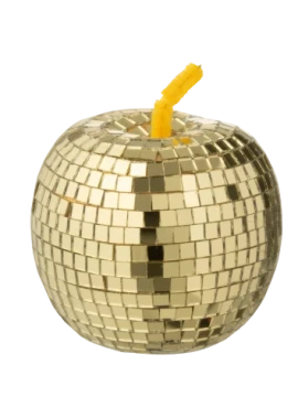J-Line - Apple Mirror Decoration - Gold