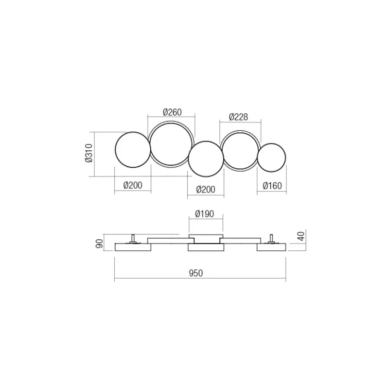 Redo Group - Cronos Ceiling Lamp - Matt Black