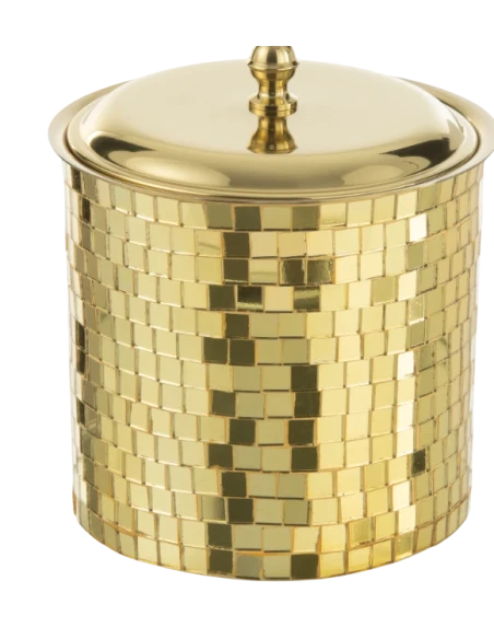 J-Line - Secchiello Per il Ghiaccio Mosaico con Coperchio - Oro
