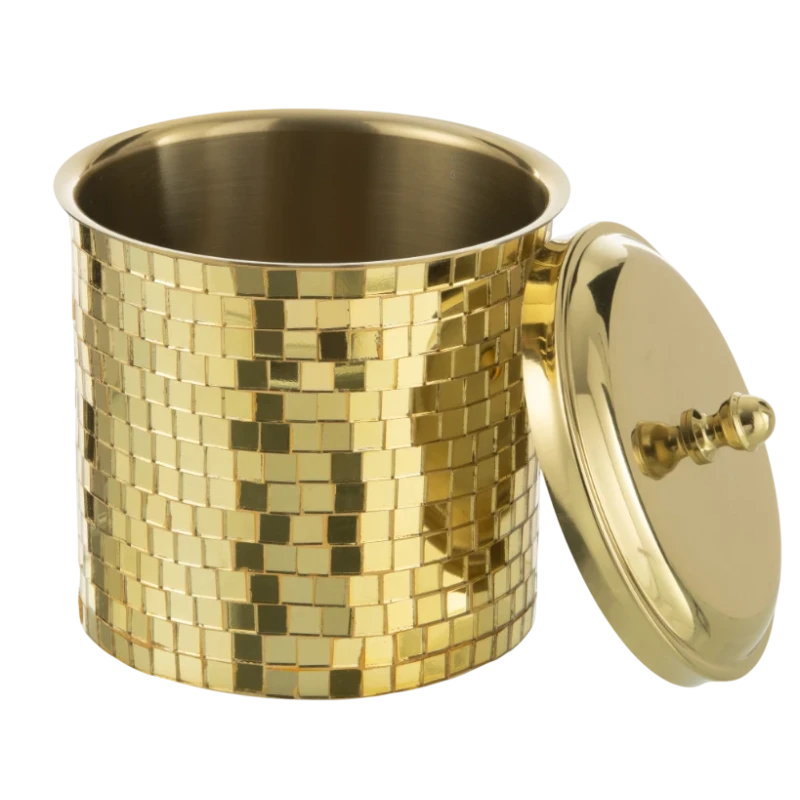 J-Line - Mosaic Ice Bucket with Lid - Gold