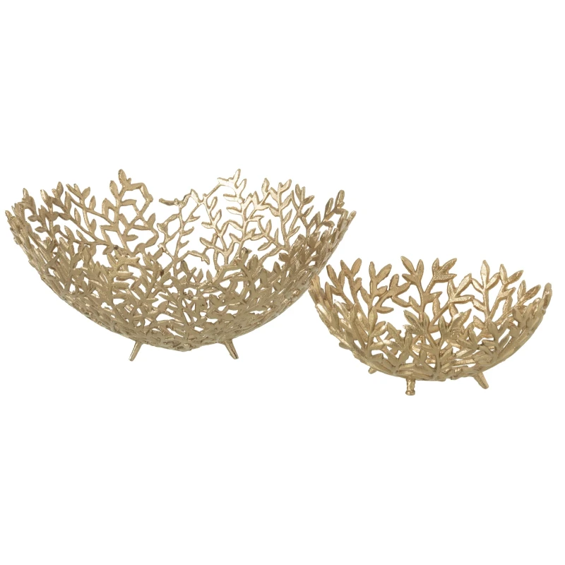 J-Line - Ciotola Decorativa  Leaf - Oro