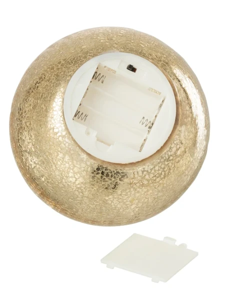 J-Line - Pallina Di Natale Led - Vetro Oro