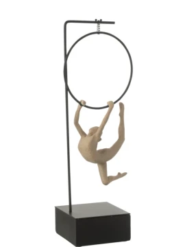 J-Line - Alpha Hoop Gymnastics Sculpture - Beige / Black