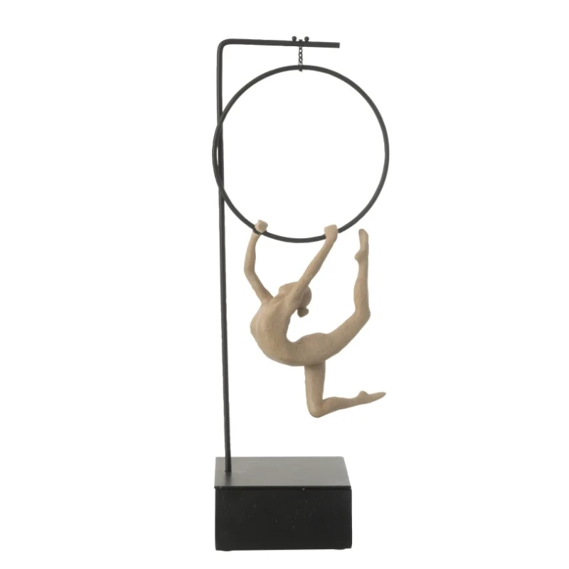 J-Line - Alpha Hoop Gymnastics Sculpture - Beige / Black