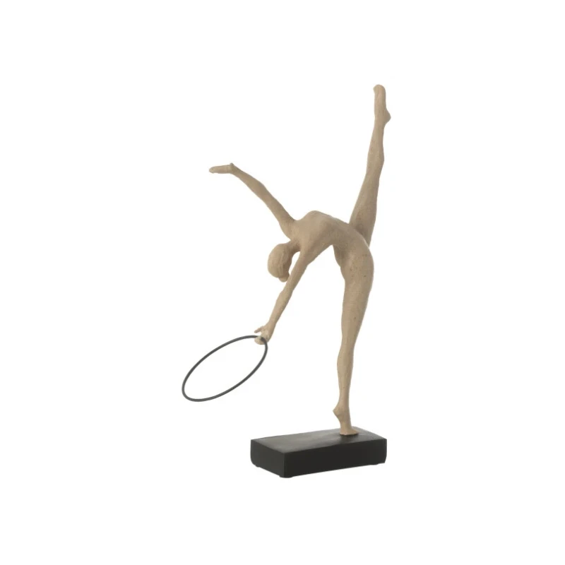 J-Line - Gymnastics Hoop + Foot Sculpture - Beige / Black