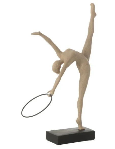 J-Line - Gymnastics Hoop + Foot Sculpture - Beige / Black