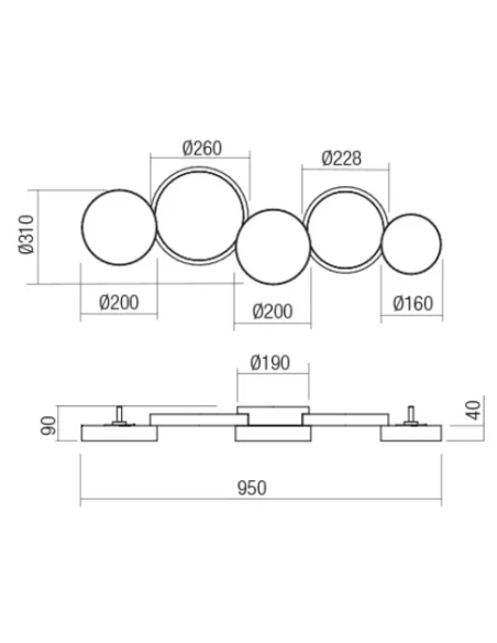 Redo Group - Cronos Lampada da Soffitto - Bronzo