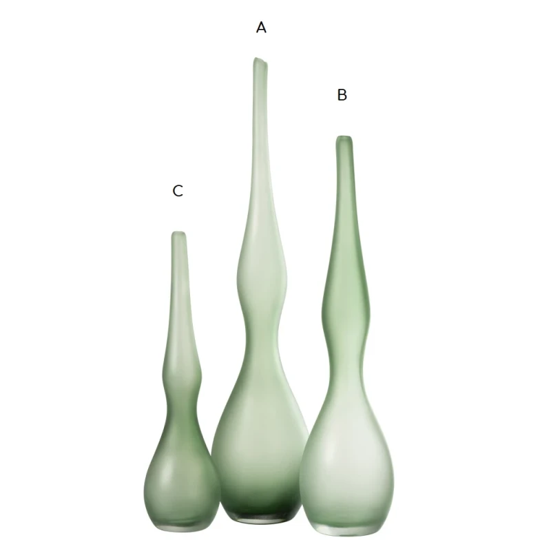 J-Line - Adria Curved Flute Vase - Mint Green