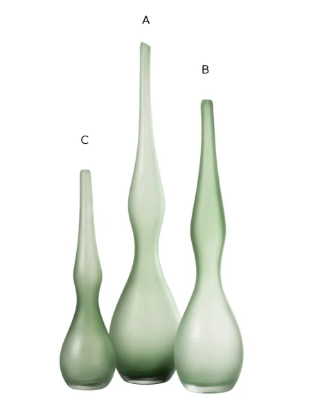 J-Line - Adria Curved Flute Vase - Mint Green