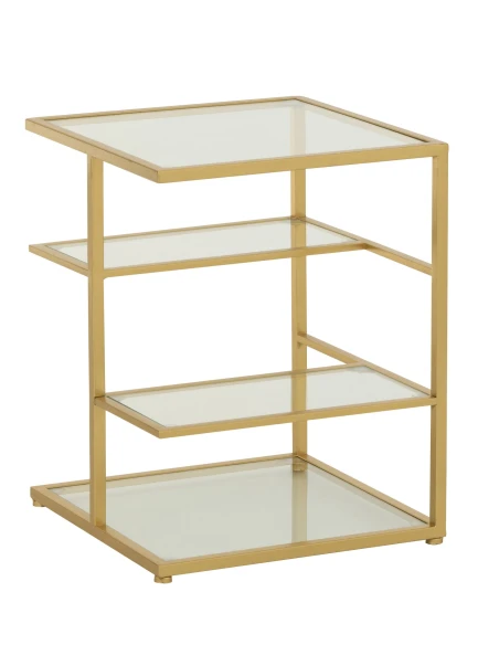J-Line - Tavolino Metallo e Vetro - Oro