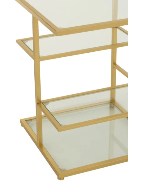 J-Line - Tavolino Metallo e Vetro - Oro