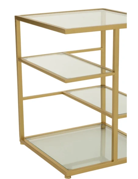 J-Line - Metal and Glass Coffee Table - Gold