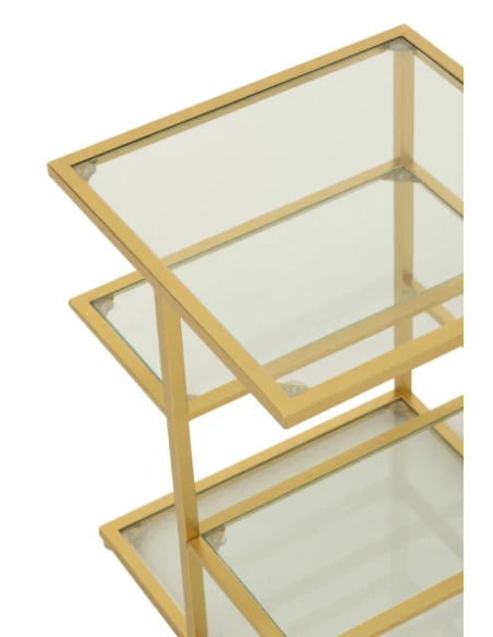 J-Line - Metal and Glass Coffee Table - Gold