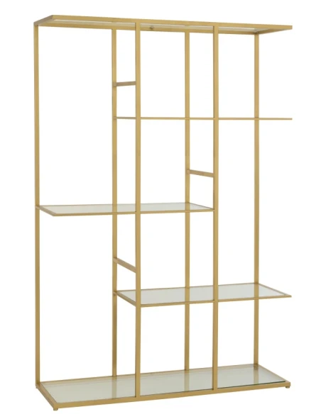 J-Line - Metal and Glass Shelf - Gold