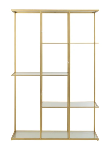 J-Line - Metal and Glass Shelf - Gold