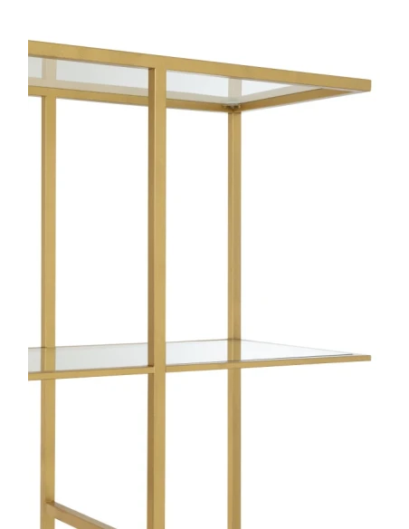 J-Line - Metal and Glass Shelf - Gold