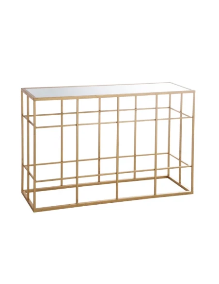 J-Line - Metal and Glass Bar Console Table - Gold