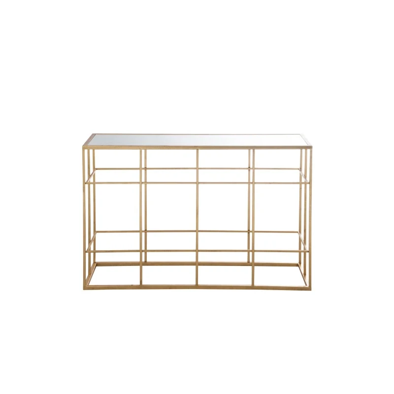J-Line - Metal and Glass Bar Console Table - Gold