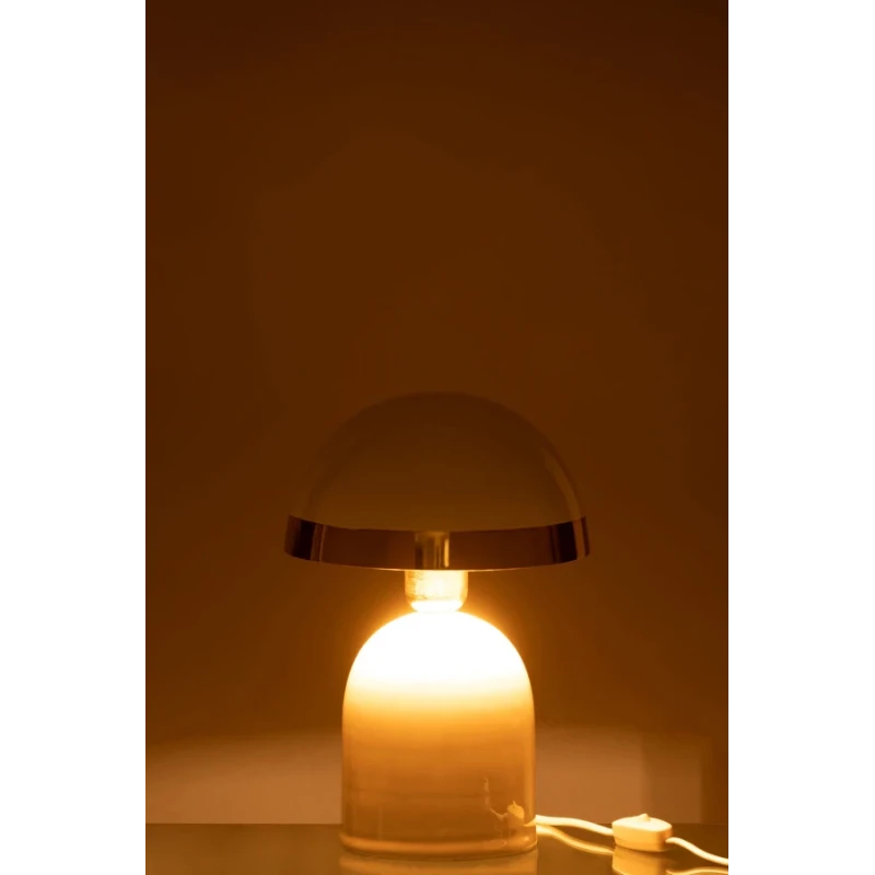 J-Line - Lampada da Tavolo Bordo Dorato- Bianco Lucido