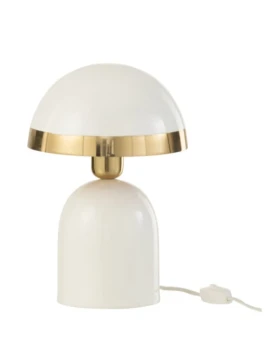 J-Line - Gold Edge Table Lamp - Glossy White