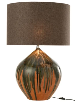 J-Line - Lampada da Tavolo Vernice Righe - Ceramica Multicolore