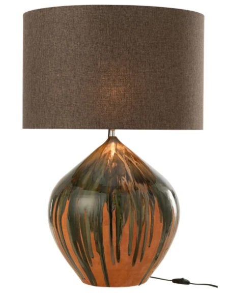 J-Line - Lampada da Tavolo Vernice Righe - Ceramica Multicolore